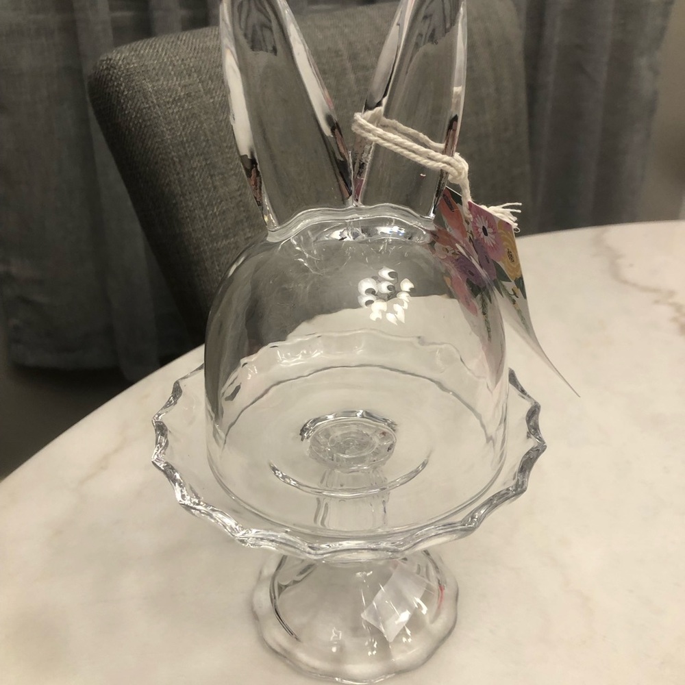 🌸 Clear Glass Bunny Candy Dish